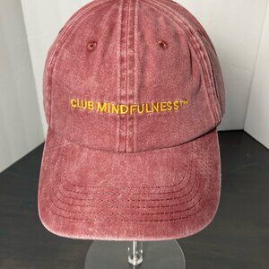 Club Mindfulness™ Burgundy Washed Embroidered Dad Hat – Adjustable – NWT